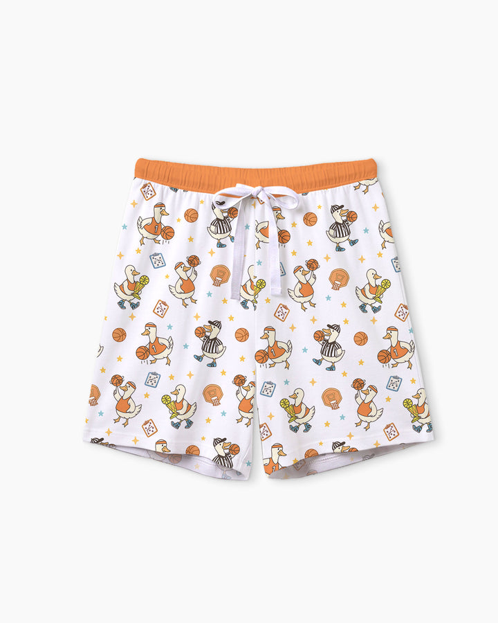 Silly Goose Playing Basketball Bamboo Women Short Sleeve Short Pajama Set