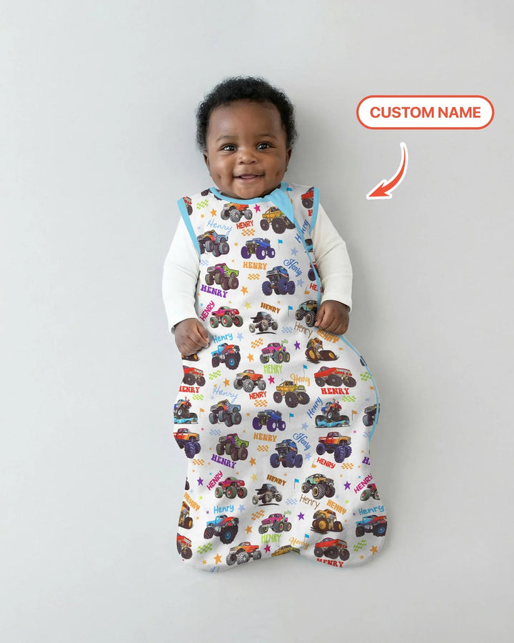 Monster Truck Custom Name Bamboo Sleep Bag