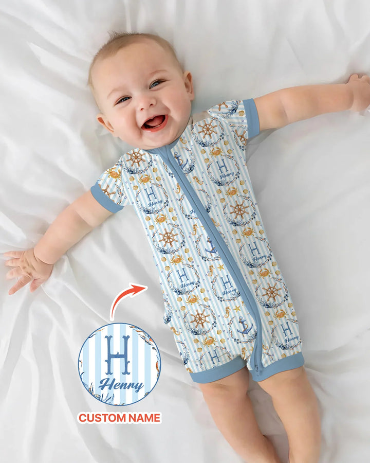 Bon Voyage Custom Name Bamboo Shorty Zippy