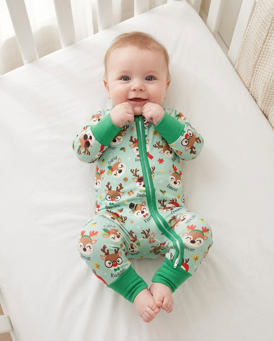 Christmas Reindeer Squad Bamboo Convertible Zippy