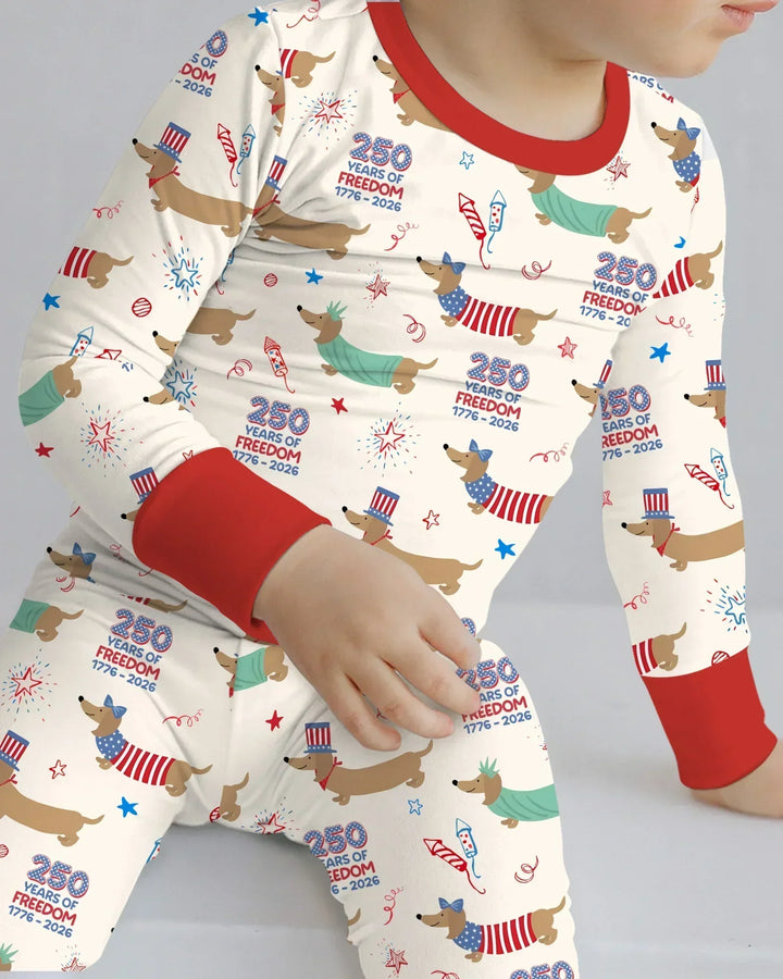 250 Years Of Freedom Bamboo Two Piece Long Sleeve Pajama Set