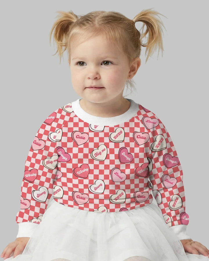 Valentine in Hearts Bamboo Crewneck Sweatshirt