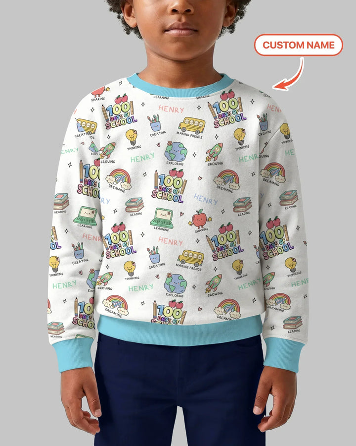 Custom Name Celebration Hundred Days Bamboo Crewneck Sweatshirt