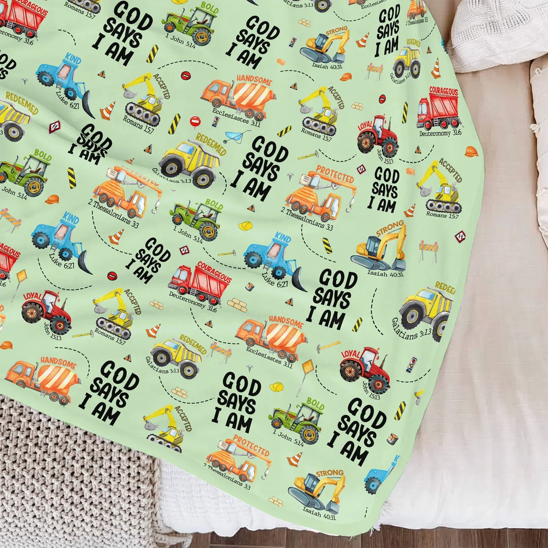 God Says I Am Boy Bamboo Blanket