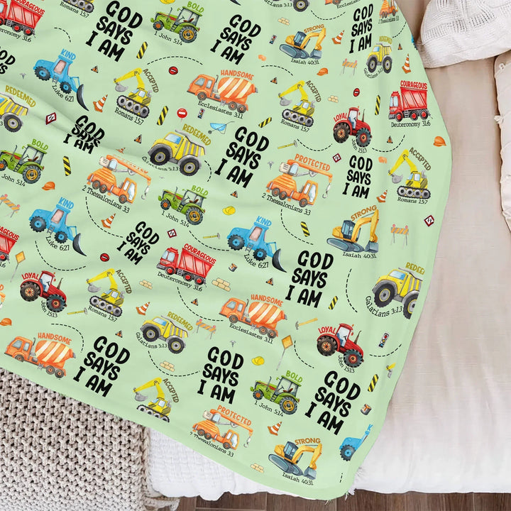 God Says I Am Boy Bamboo Blanket