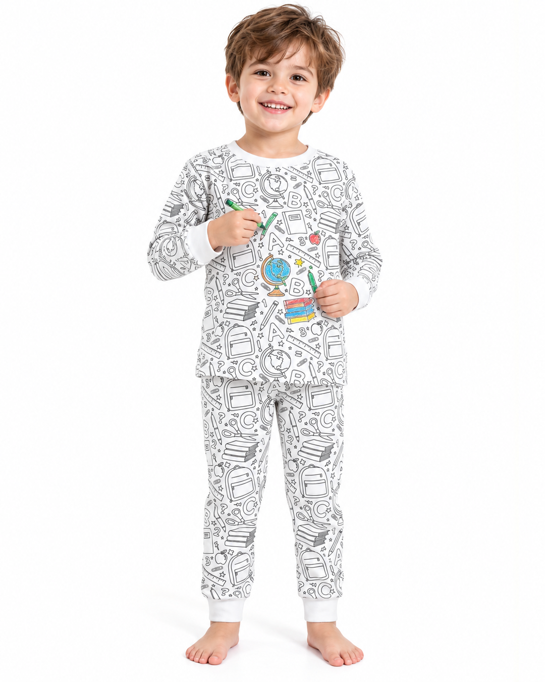 School Days Colorable Bamboo Two Piece Pyjamas Set