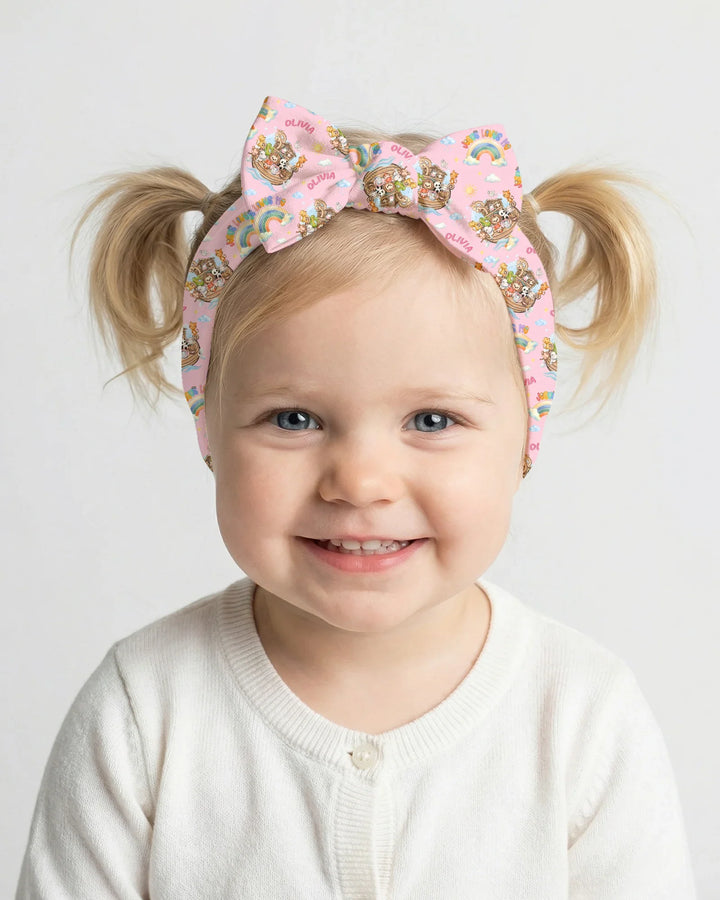 Custom Name Jesus Loves Me Noah's Ark Headband