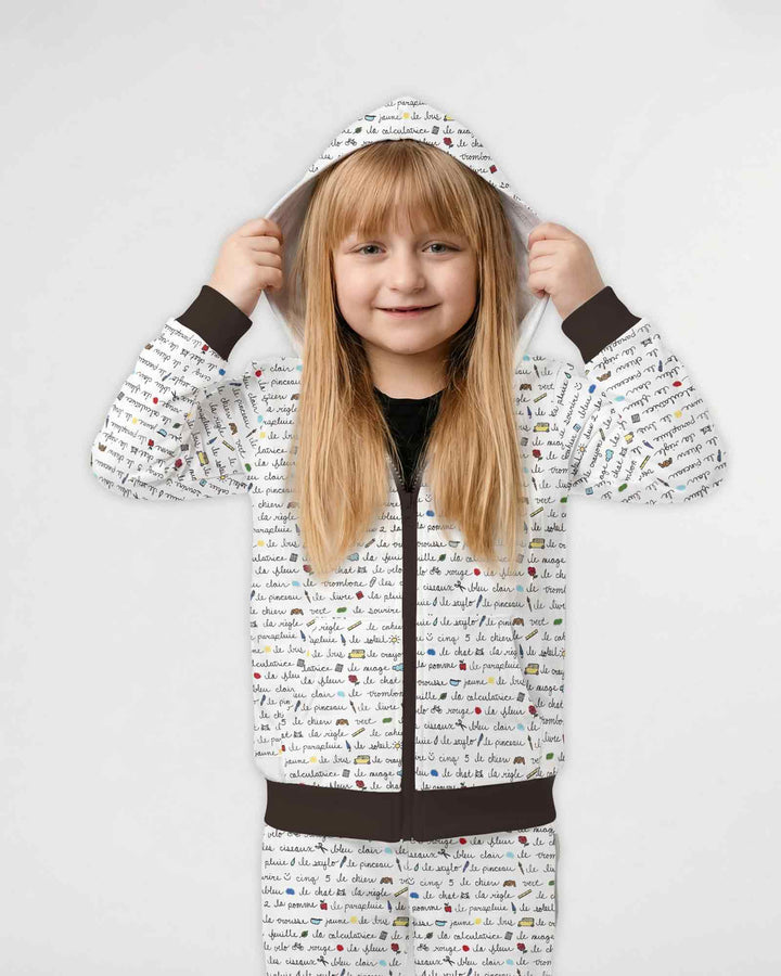 French Classroom Notes Bamboo Zip Hoodie