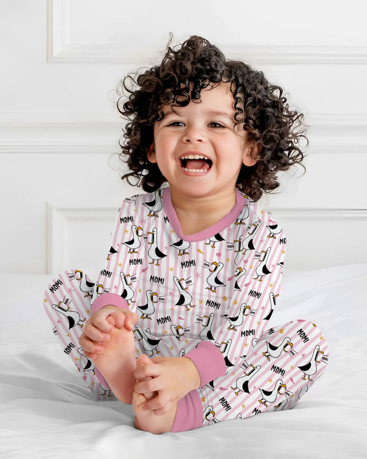 Seagull mom Mom MOM Bamboo Two Piece Long Sleeve Pajama Set