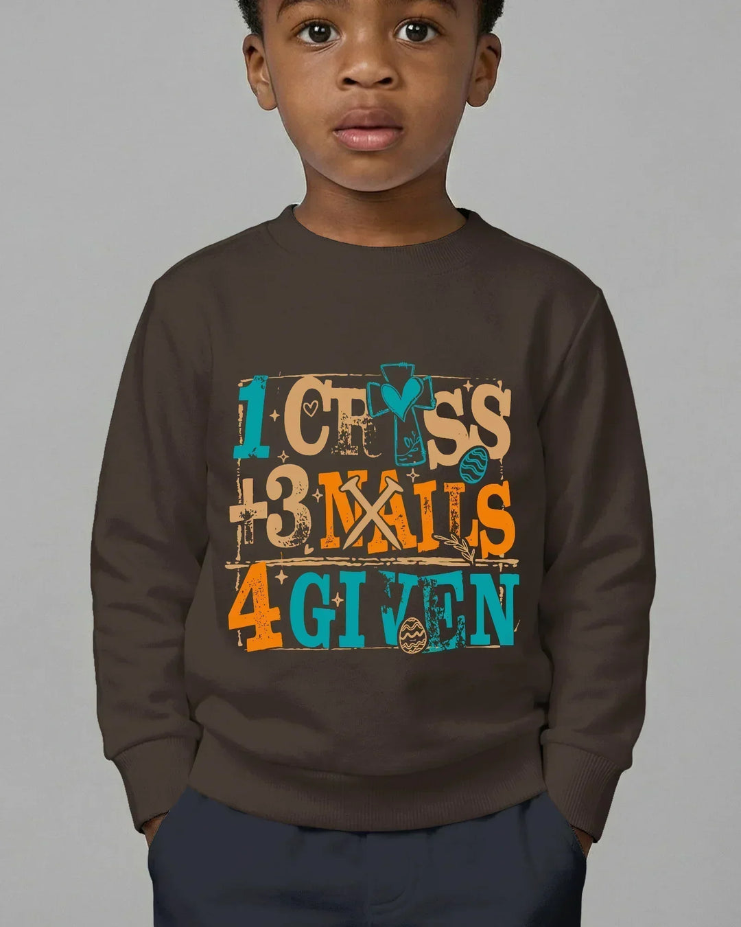 1 Cross 3 Nails 4 Given Bamboo Crewneck Sweatshirt