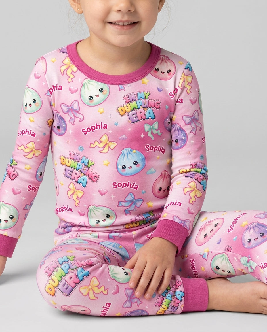 Custom Name In My Dumpling Era Bamboo Two Piece Long Sleeve Pajama Set