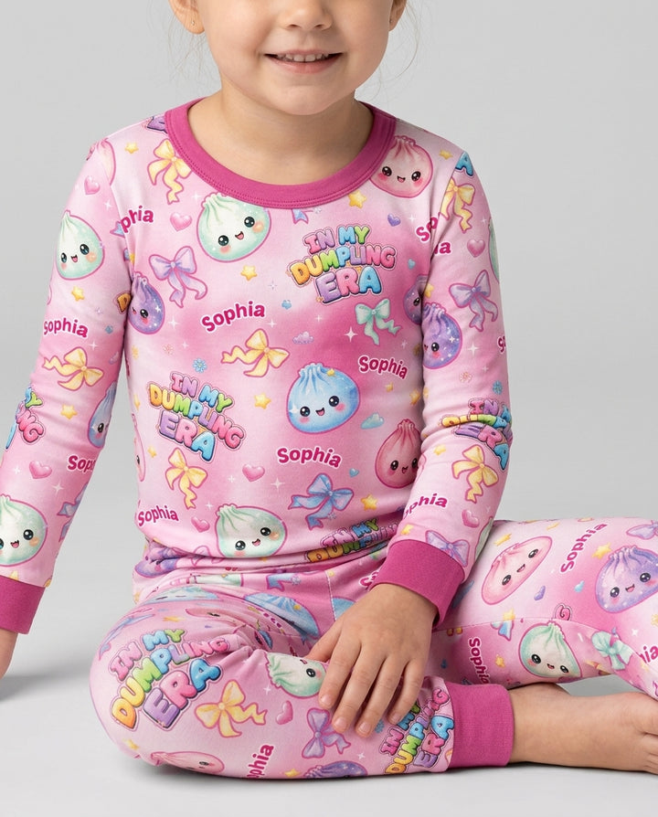 Custom Name In My Dumpling Era Bamboo Two Piece Long Sleeve Pajama Set