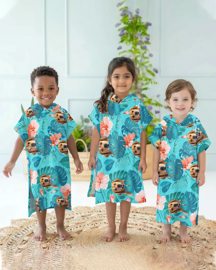 Hawaiian Custom Photo Dog Bamboo Swim Poncho