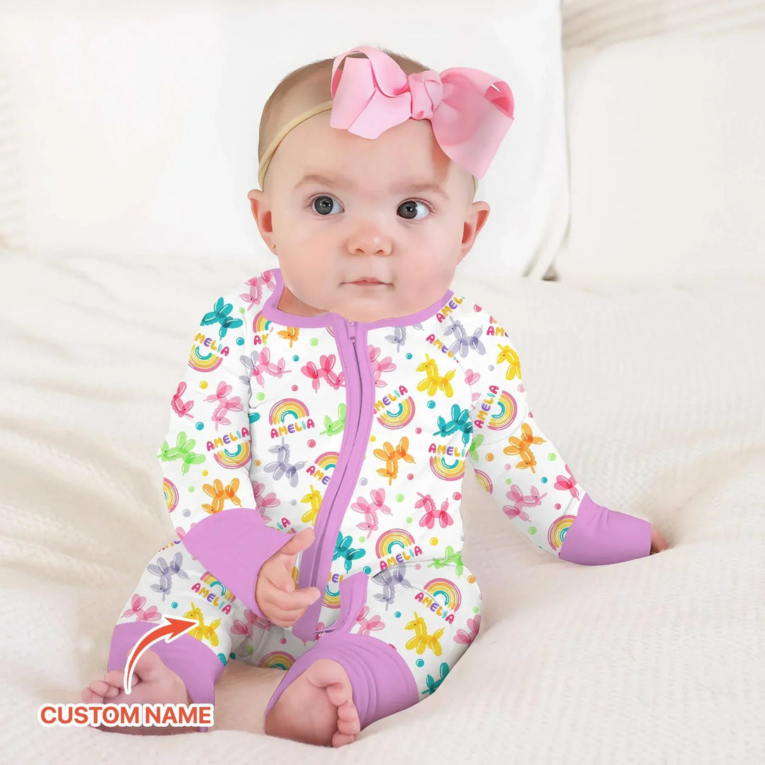 Sweet Balloon Dreams Custom Name Bamboo Convertible Zippy