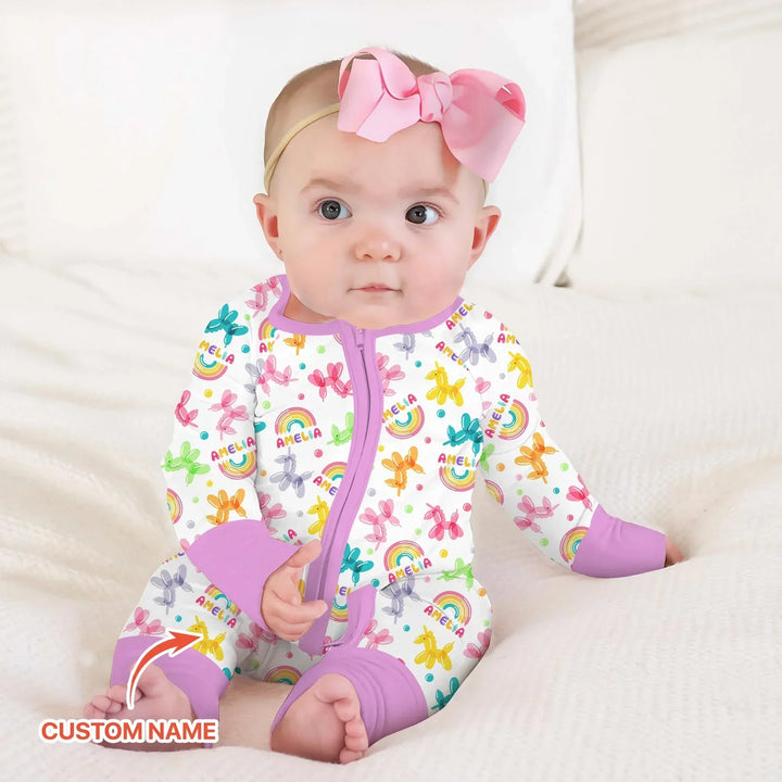 Sweet Balloon Dreams Custom Name Bamboo Convertible Zippy
