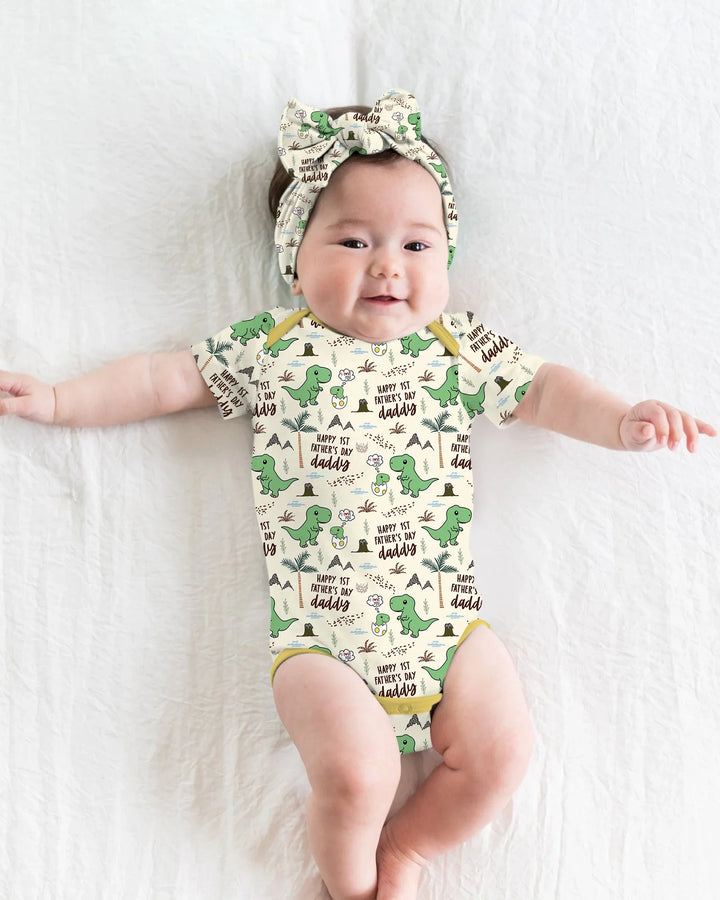First Father's Day Daddysaurus Bamboo Bodysuit