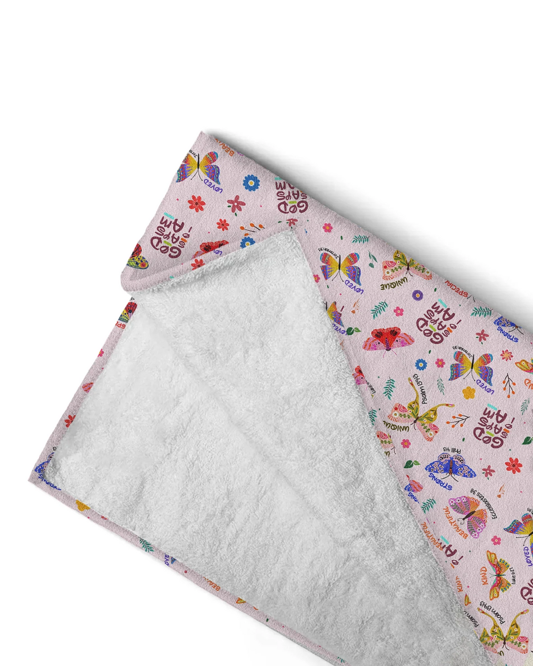 God says I am Butterfly Bamboo Beach Towel