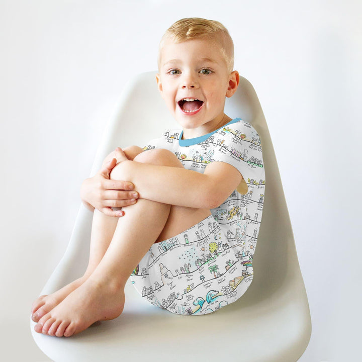 Bible Story Journey Family Matching Bamboo Two Piece Short Sleeve Shorts Pajama Set