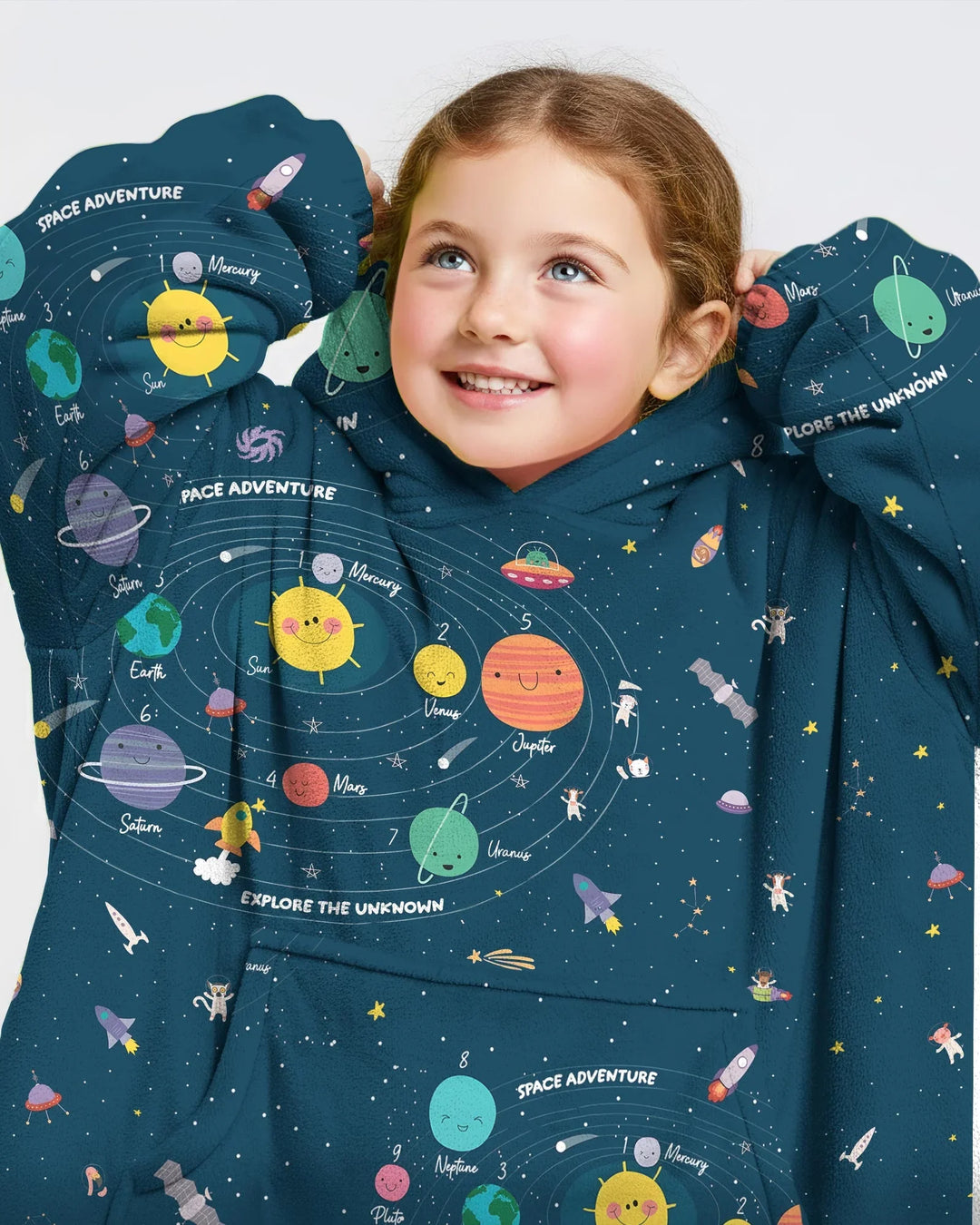 Solar System Explorers Bamboo Blanket Hoodie