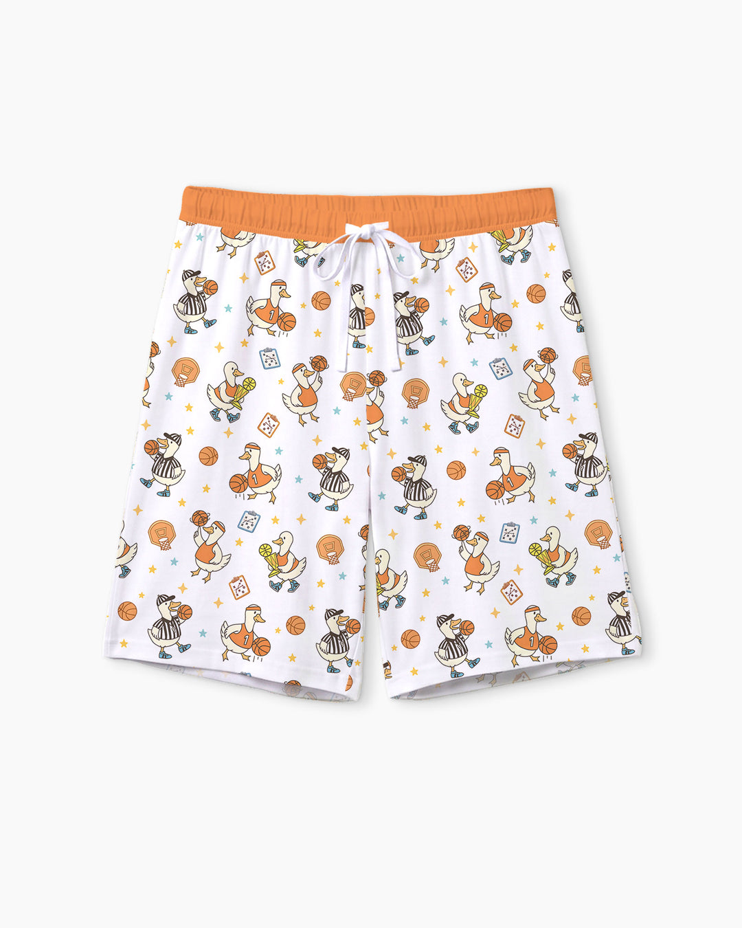 Silly Goose Playing Basketball Bamboo Men Short Sleeve Short Pajama Set