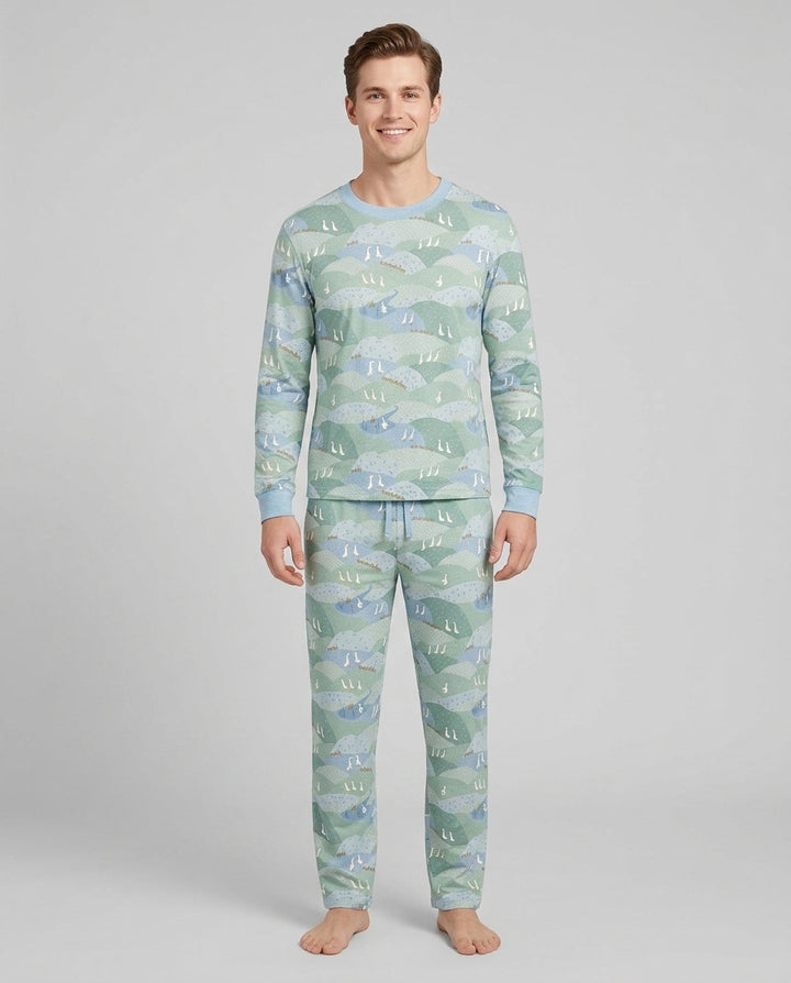 Wandering Geese Family Matching Bamboo Men's Pajama Set