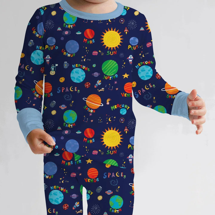 Solar Space Adventure Bamboo Two Piece Long Sleeve Pajama Set