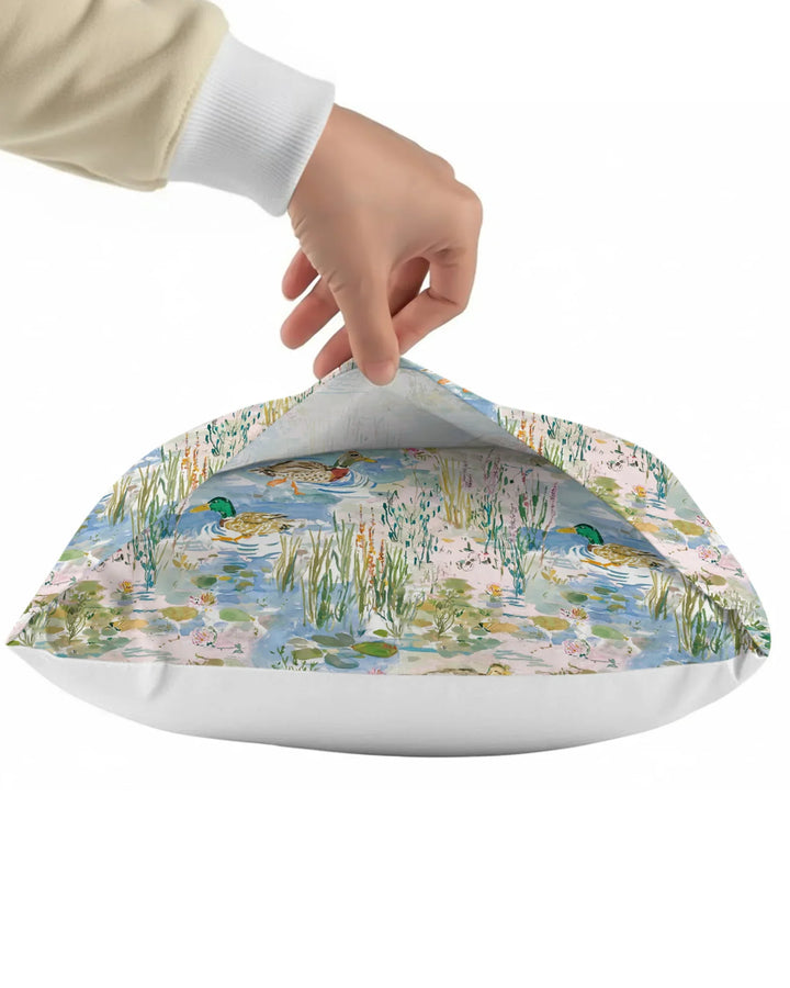 Watercolor Mallard Duck Bamboo Pillow Case