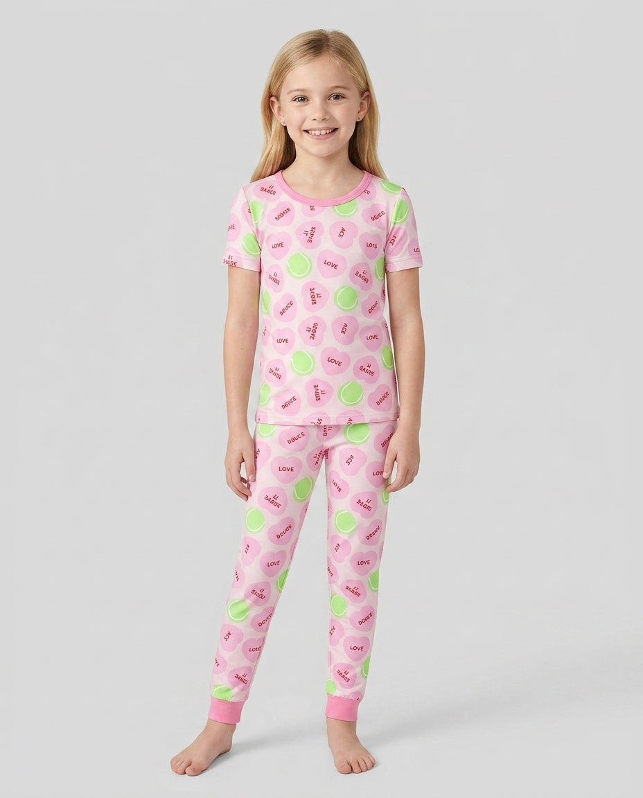 Tennis with Love Bamboo Two Piece Short Sleeve Pajama Set