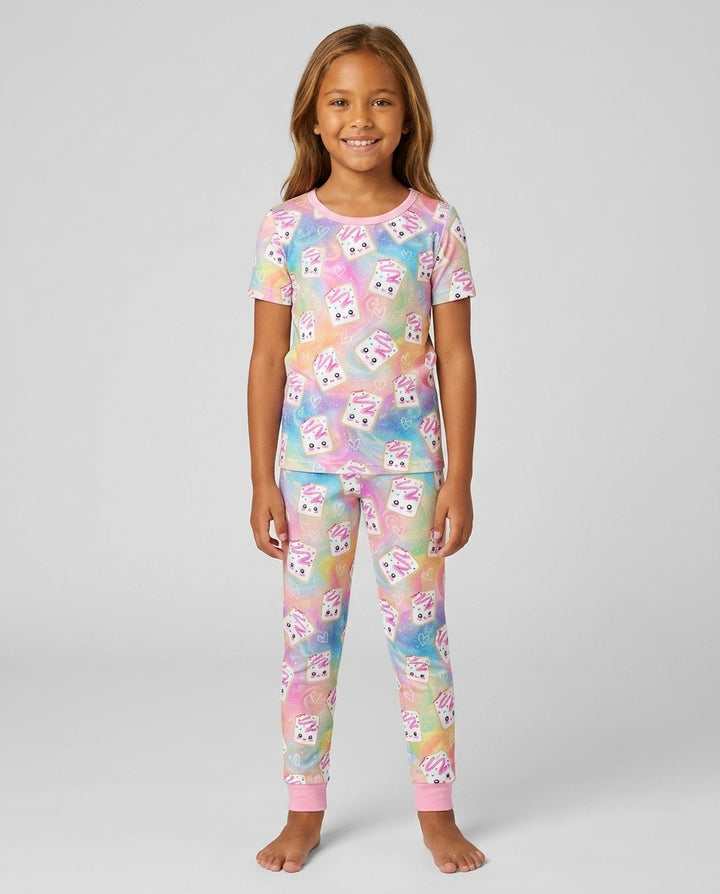Kawaii Sprinkle Pastry  Bamboo Two Piece Short Sleeve Pajama Set