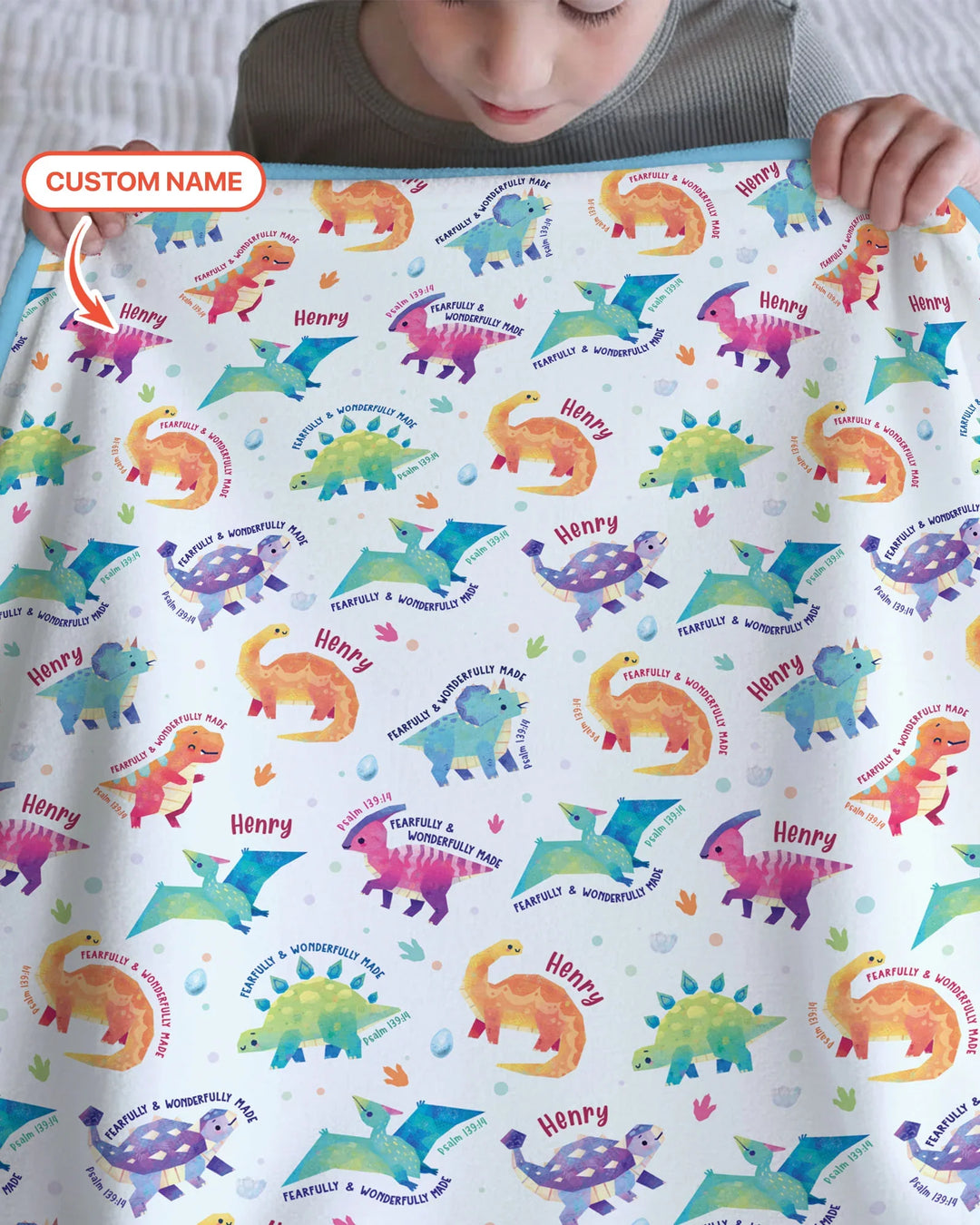 Fearfully & Wonderfully Made Custom Name Boy Bamboo Blanket