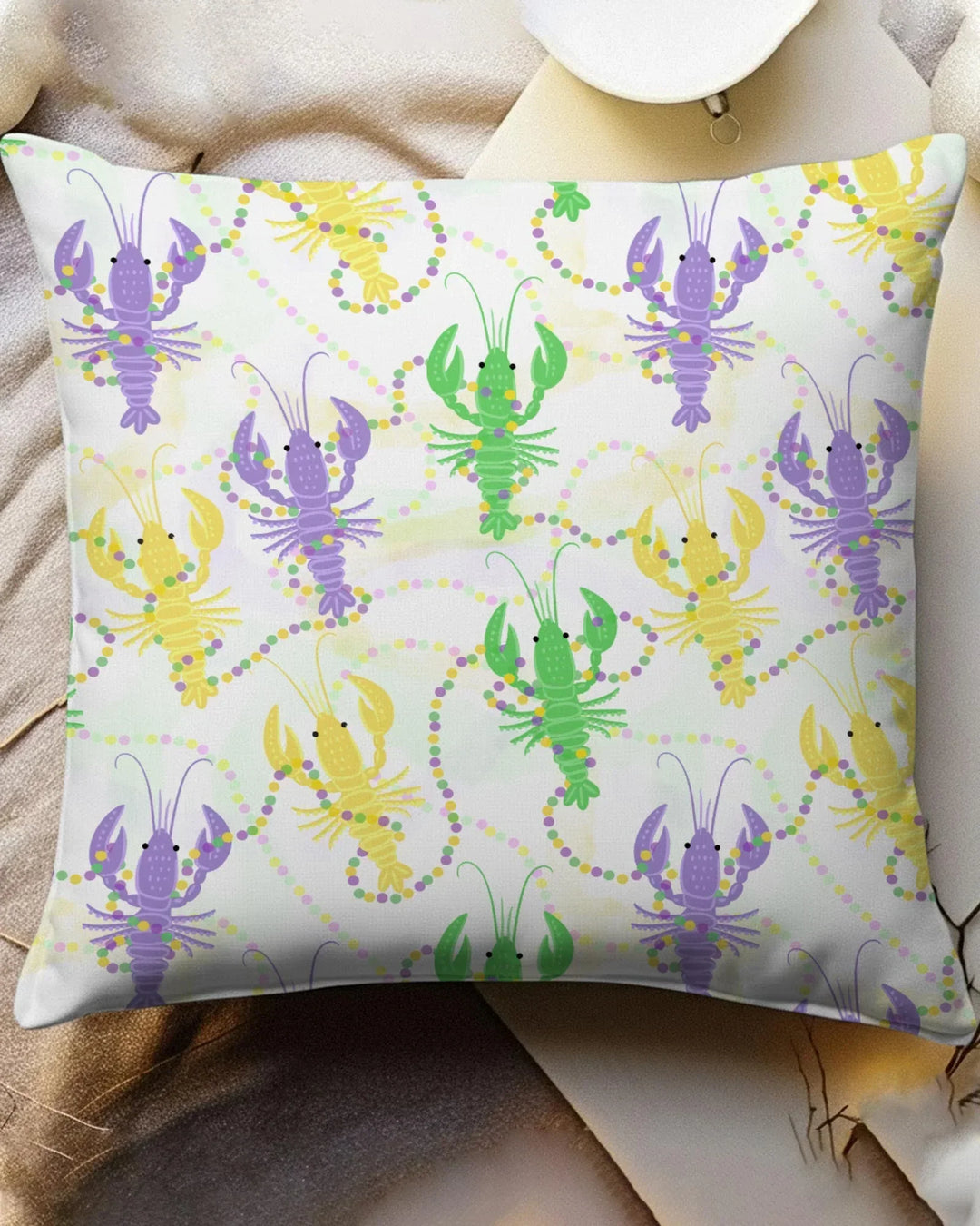 Mardi Gras Crawfish Family Matching Bamboo Pillow Case