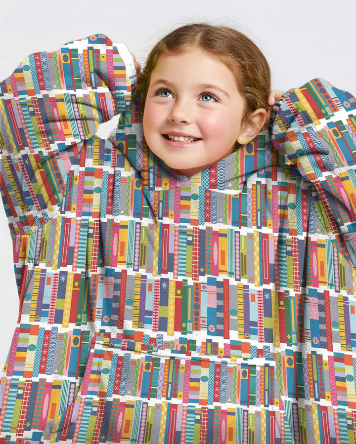 Rainbow Bookshelf Bamboo Blanket Hoodie