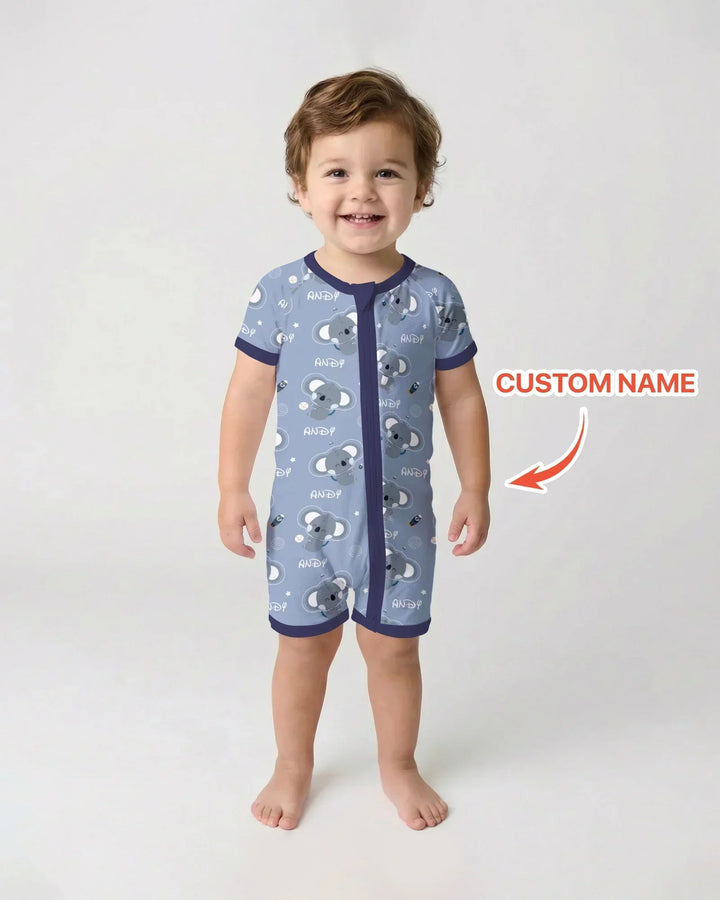 Custom Name Cosmic Koala Bamboo Shorty Zippy