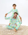 Pastel Lucky Charms Scatter Bamboo Men's Pajama Set