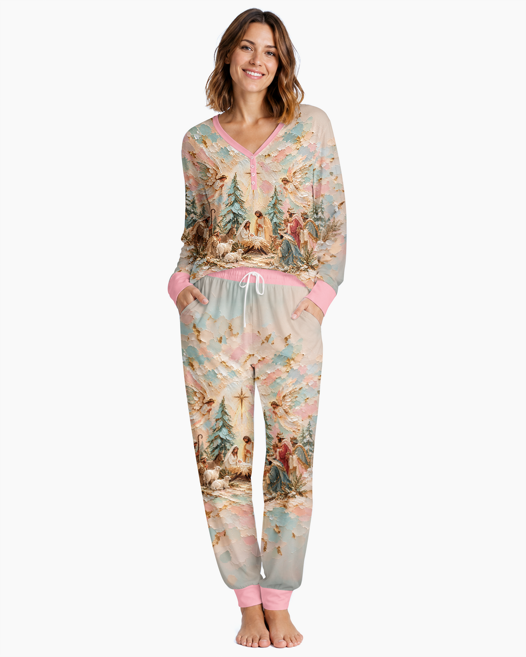 A Starry Holy Night Mommy & Me Matching Bamboo Women Pajama Set