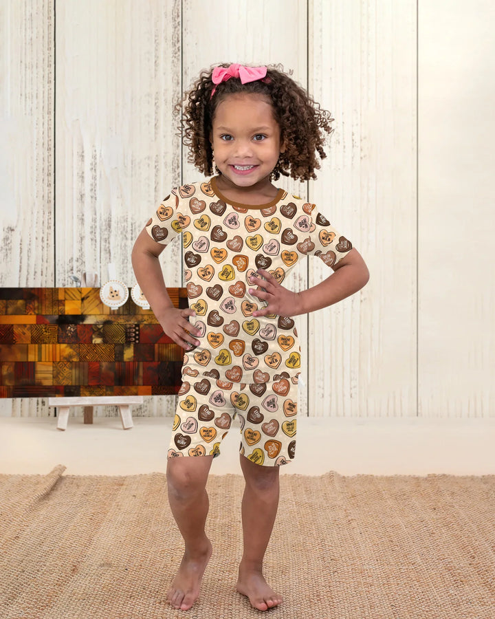 Black Month History Family Matching Bamboo Two Piece Short Sleeve Shorts Pajama Set