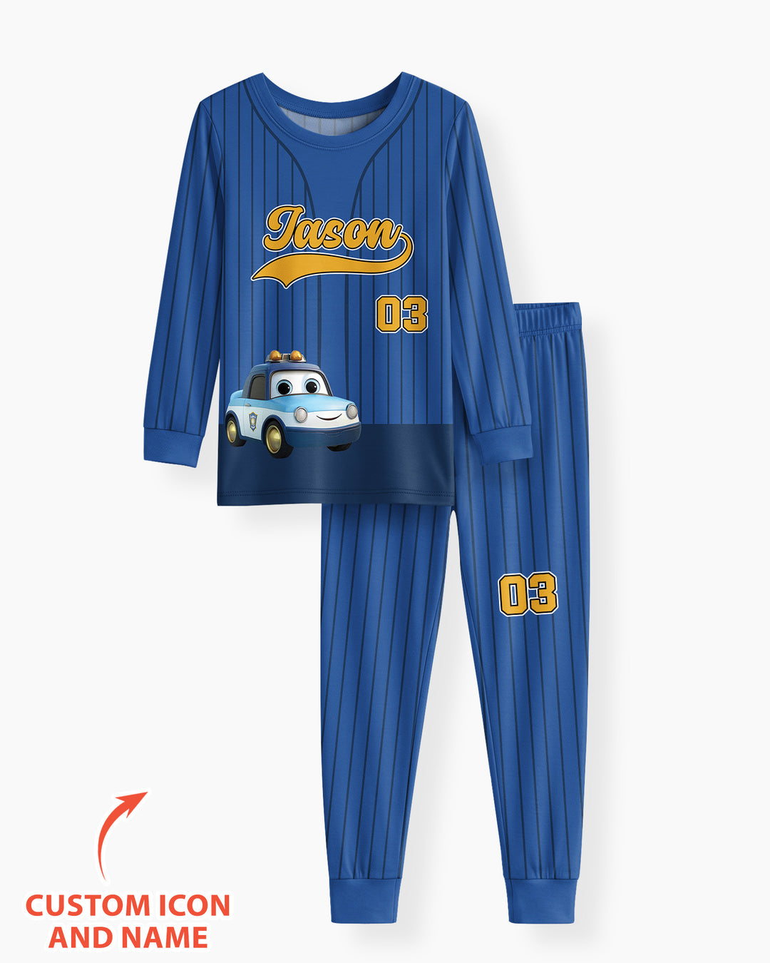 Kid Cartoon Dinosaurus Vehicles Bamboo Two Piece Long Sleeve Pajama Set