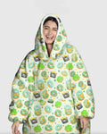 St. Patrick's Day Donut Wearable Bamboo Blanket Hoodie