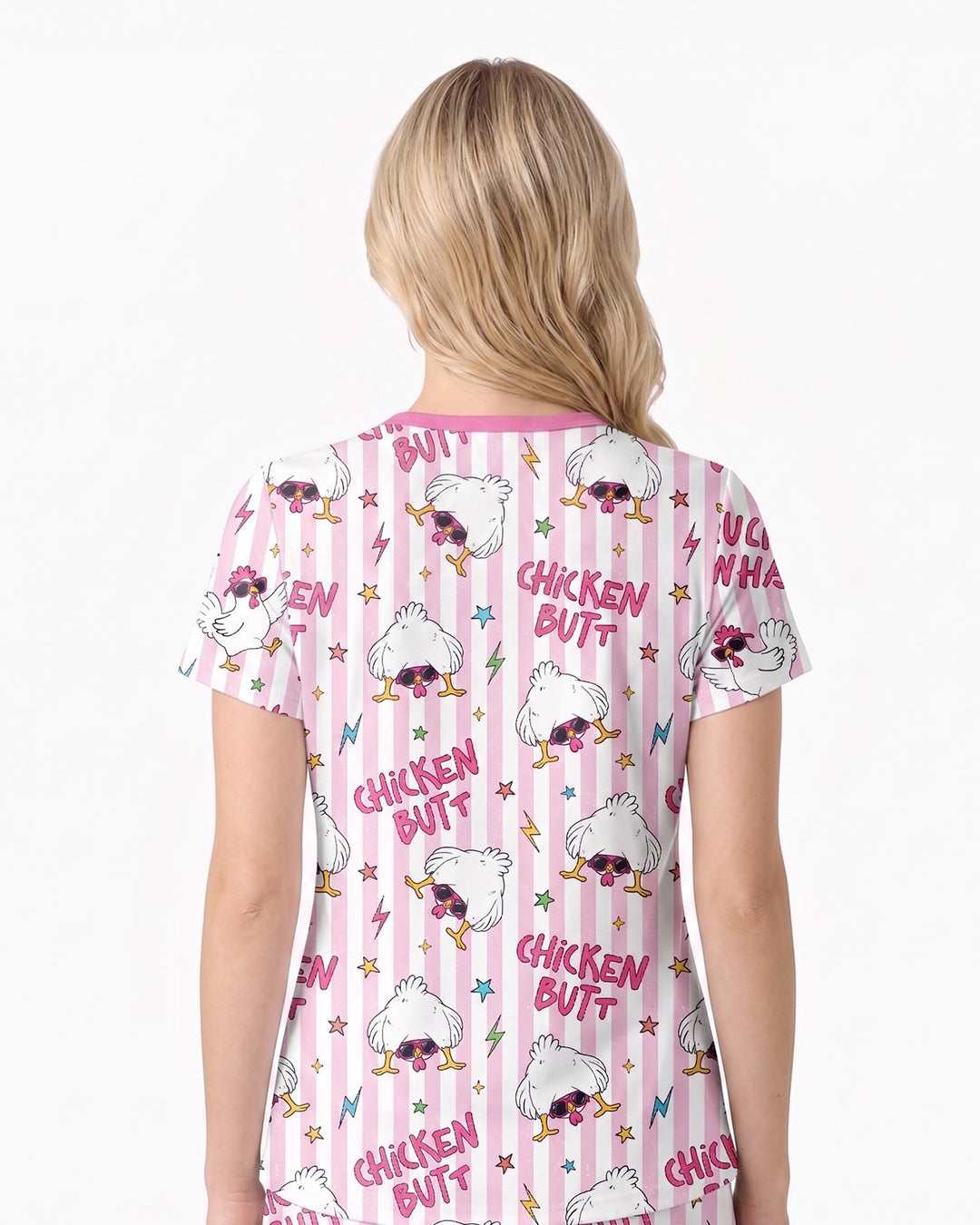 Guess What? Chicken Butt! Bamboo Women Short Sleeve Short Pajama Set