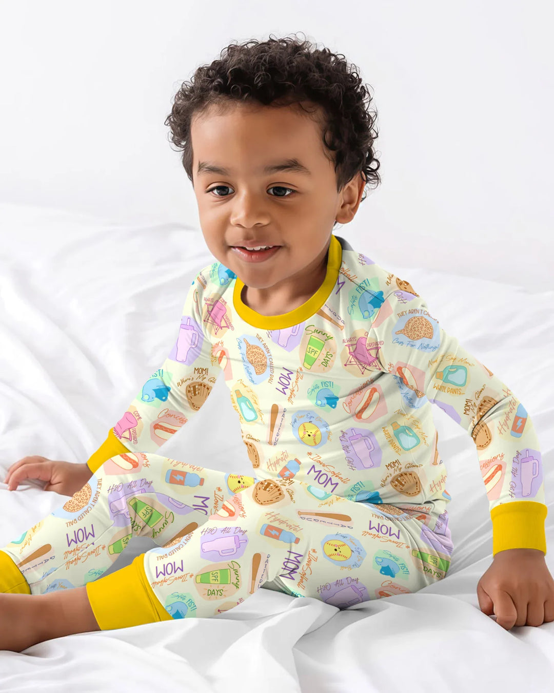 SoftBall Mom Saves The Days Two Piece Long Sleeve Pajama Set
