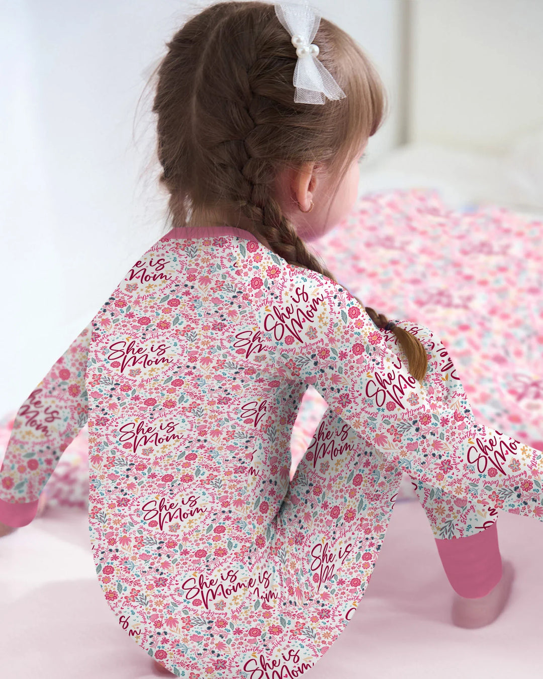 She Is Mom Floral Bamboo Convertible Zippy