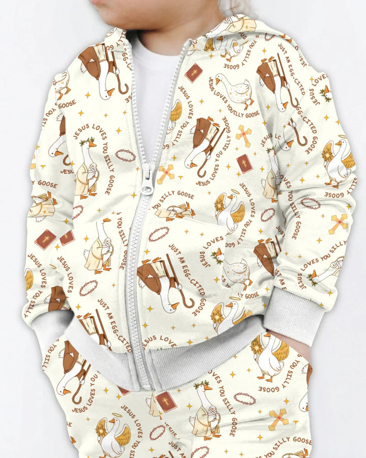 Jesus Loves You Silly Goose Bamboo Zip Hoodie