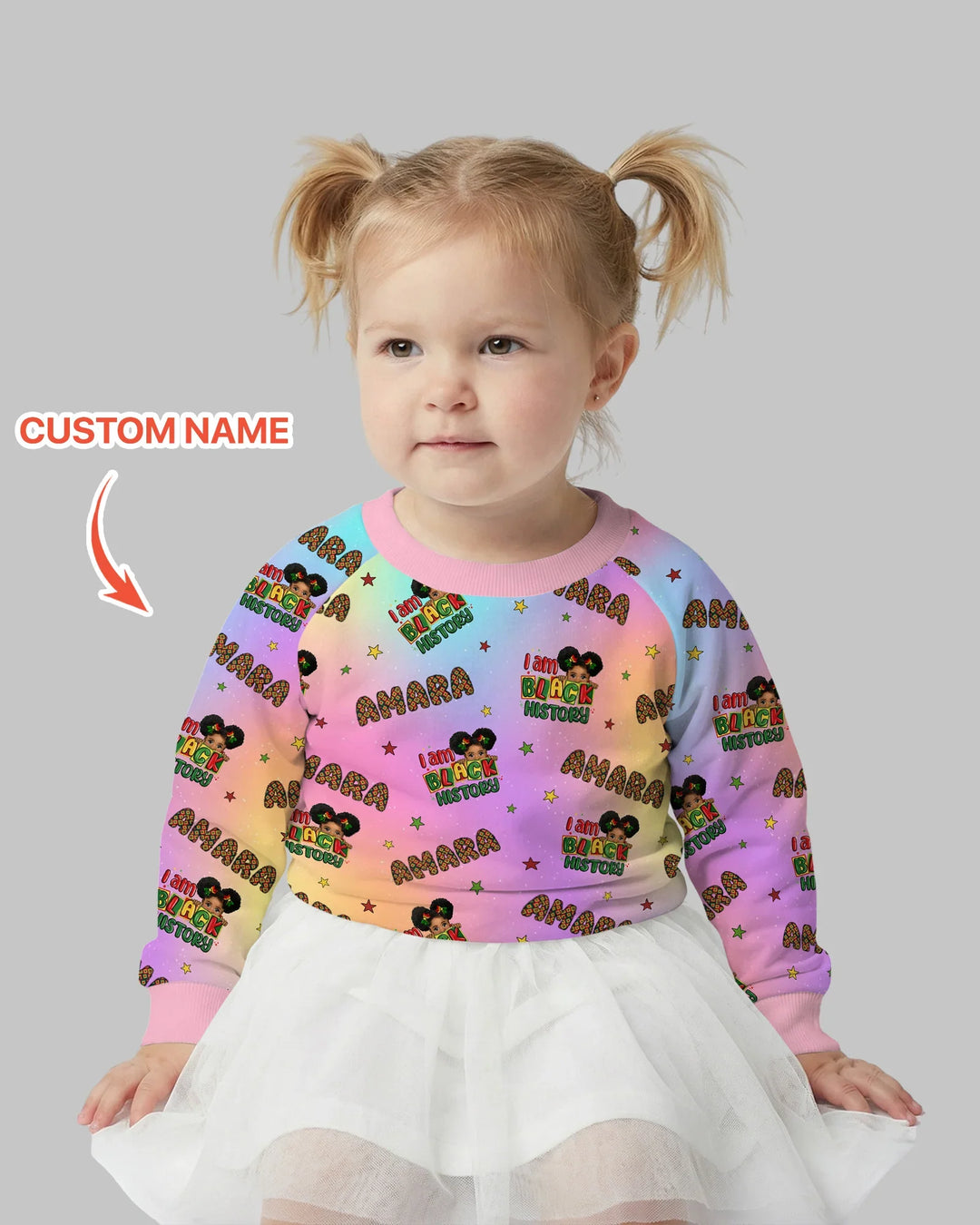 Custom Name I Am Black History Custom Bamboo Crewneck Sweatshirt