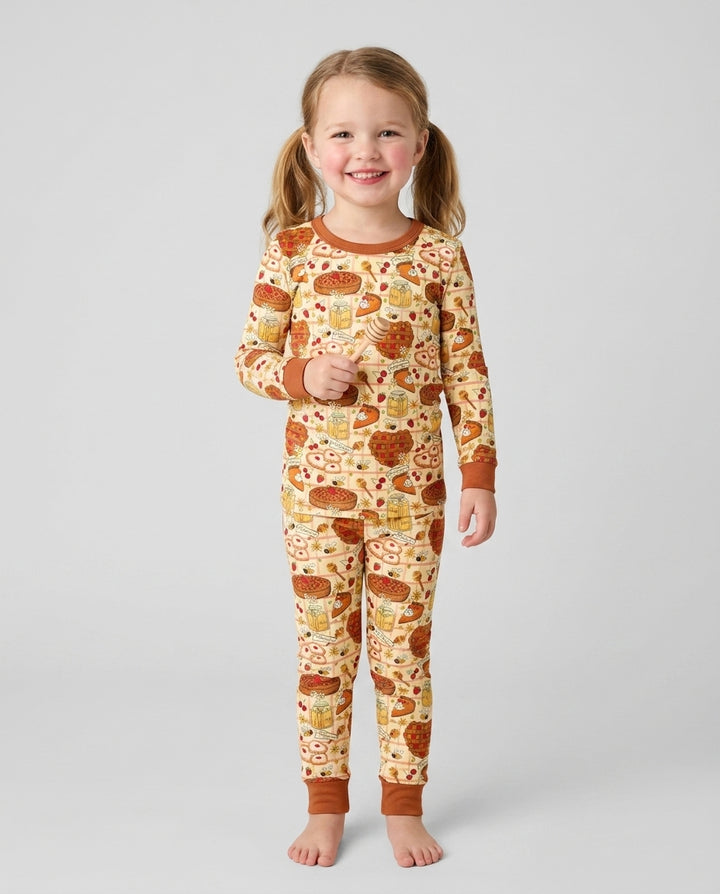 Harvest Pie Picnic Bamboo Two Piece Long Sleeve Pajama Set