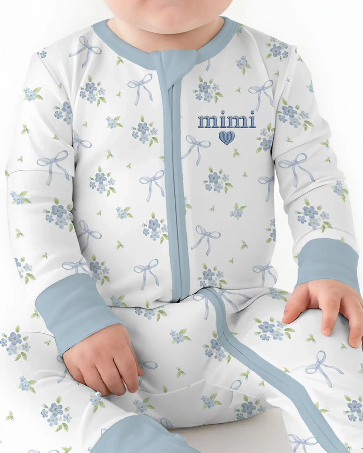Mommy and Me Matching Embroidered Baby Bamboo Convertible Zippy