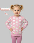 Custom Name Pink Golf Girl Bamboo Crewneck Sweatshirt