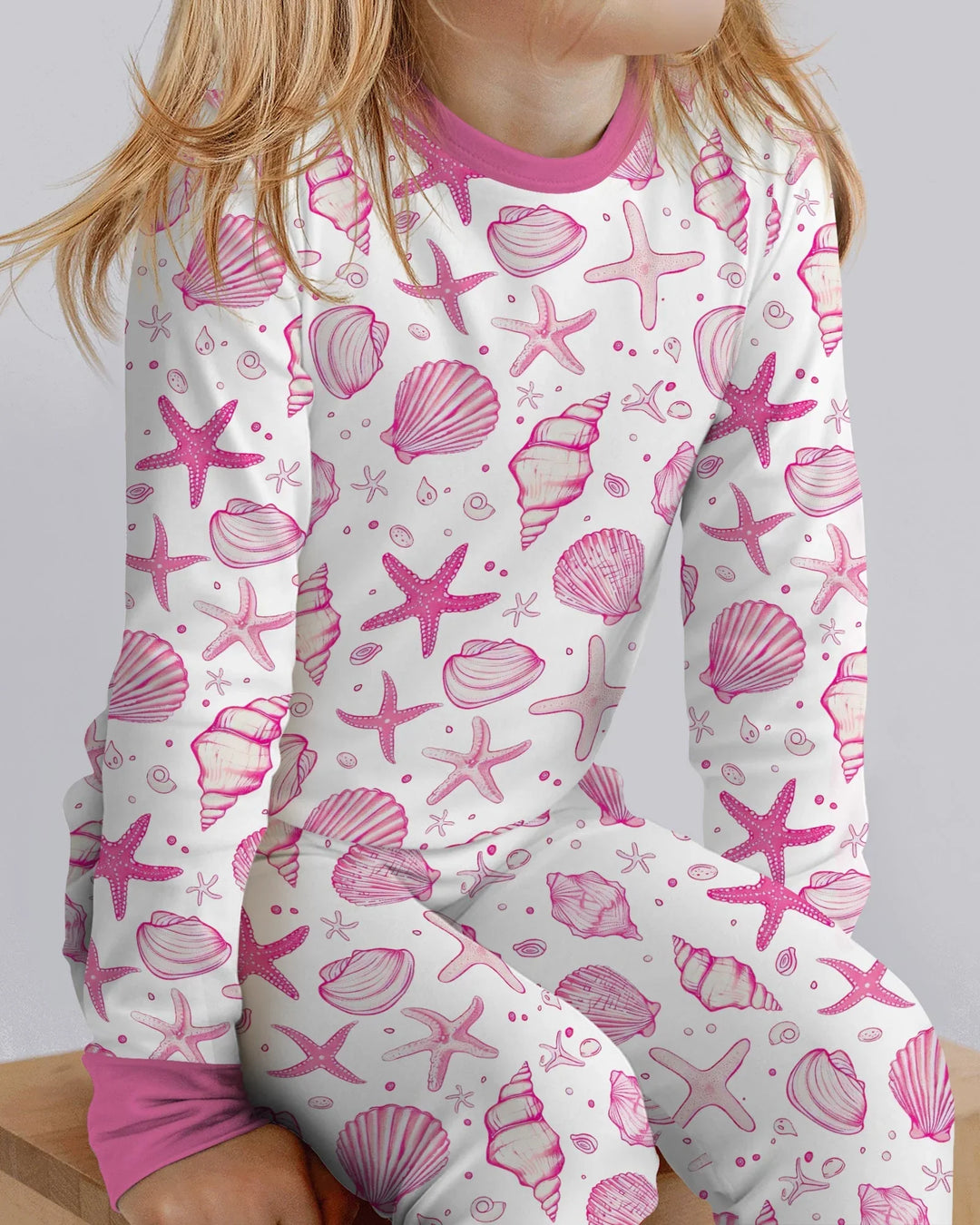 Coastal Charm Family Matching Bamboo Two Piece Long Sleeve Pajama Set