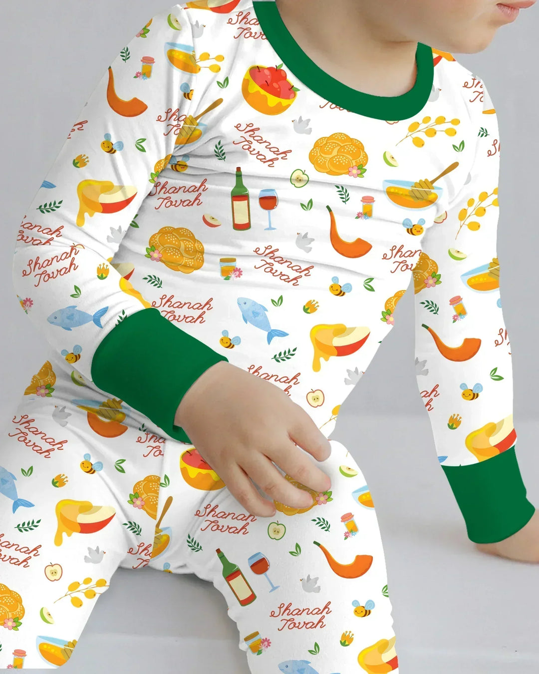 Shanah Tovah Family Matching Bamboo Two Piece Long Sleeve Pajama Set