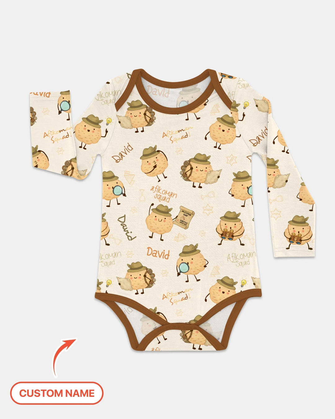 Custom Name Passover Afikoman Bamboo Bodysuit