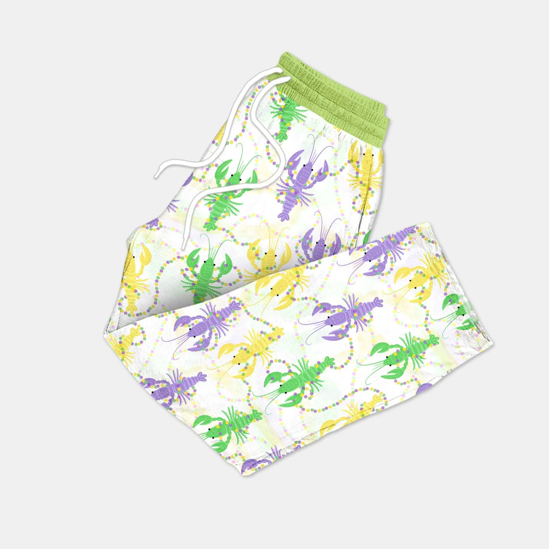 Mardi Gras Crawfish Family Matching Bamboo Men's Pajama Set